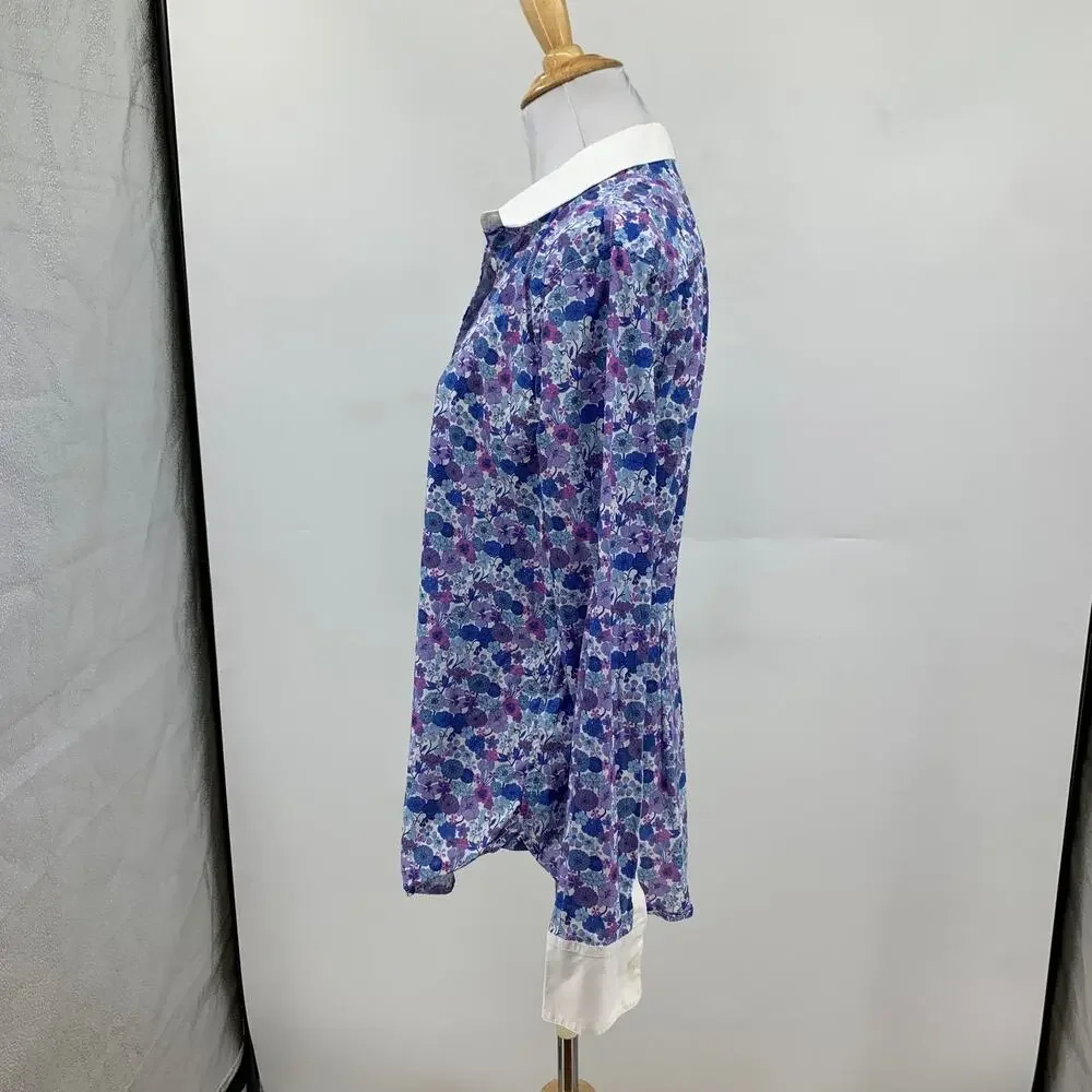 J Crew Shirt Womens 8 Floral Slim Fit Liberty Arrow Long Sleeve Contrast Collar